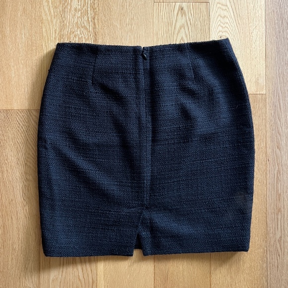 Theory Black Tweed Mini Skirt Size 6 - Picture 3 of 7
